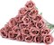 20 Pcs Artificial Dusty Rose Flowers with Long Stems – Real Touch Silk & Plastic Bouquet for Home Decor, Bridal, Wedding, Party, and Table Centerpieces